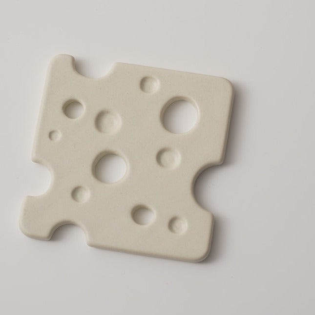 Swiss Cheese - Slice Ceramic Coaster