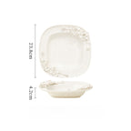 Beauty Rose Embossed Square Plate