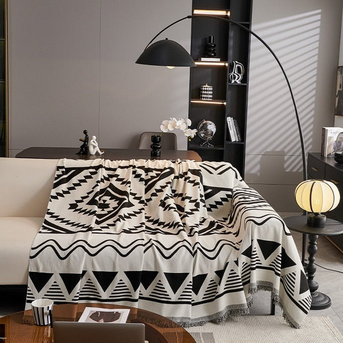 Monochrome Tribal Sofa Cover