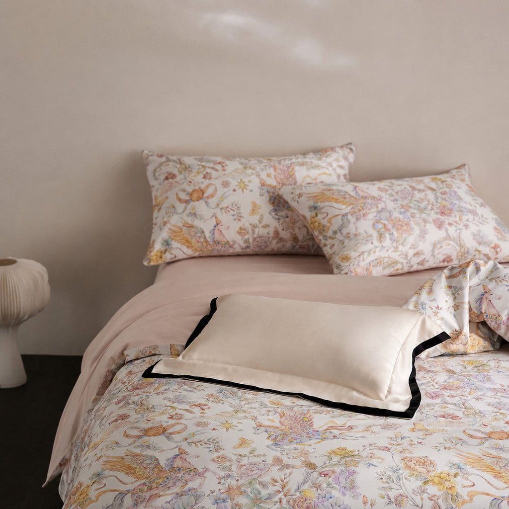 Celestine Unicorn Botanical Egyptian Cotton Bedding Set