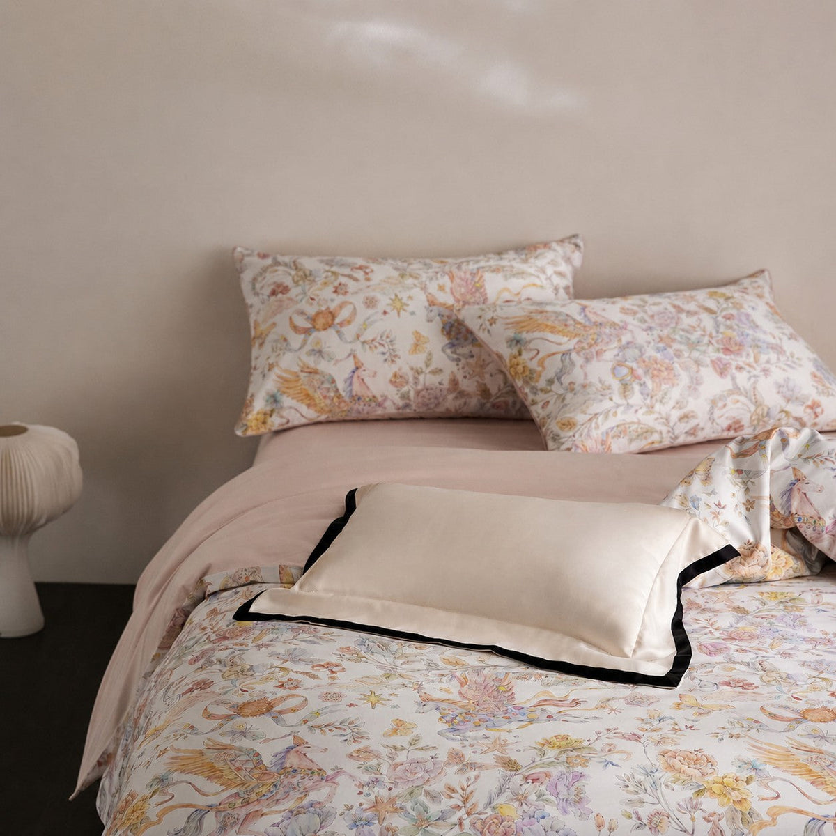Celestine Unicorn Botanical Egyptian Cotton Bedding Set