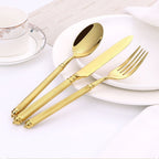 Naila Gold Textured Handle Stainless Steel Cutlery Set