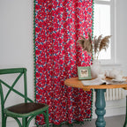 Vibrant Floral Tassel Curtain