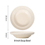 Ivory Ribbed Ceramic Dinnerware Set