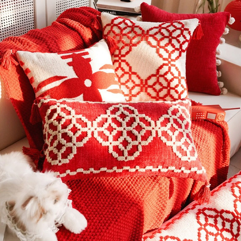 Crimson Knot Cushion Collection