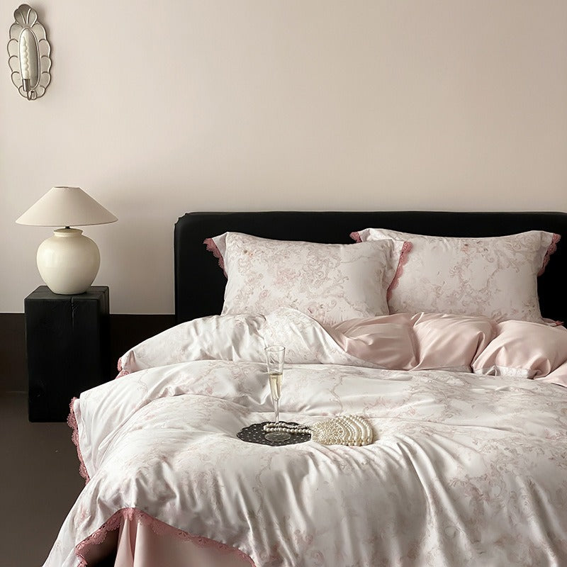 Rose Cloud Lace Bedding Set