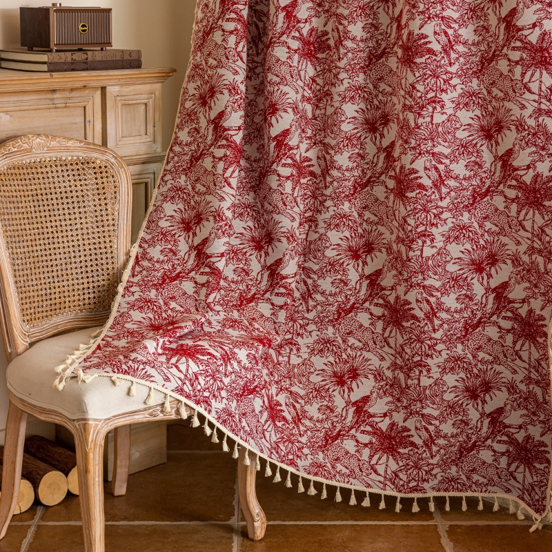 Red Palm Tassel Curtain