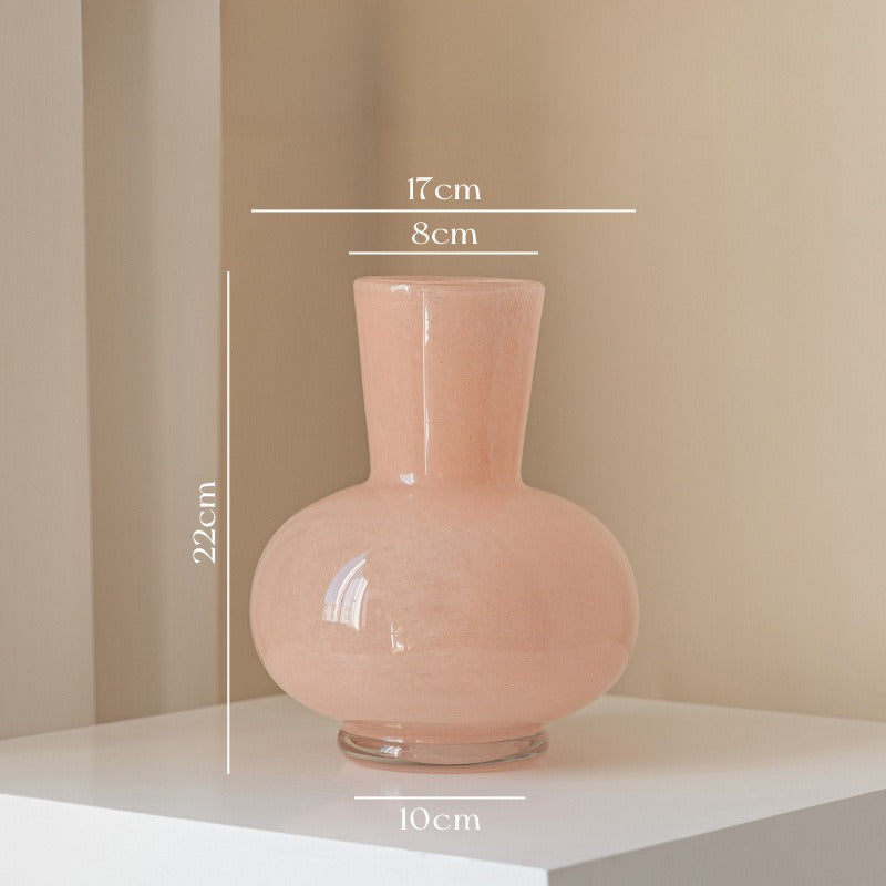 Long Neck Pastel Glass Vase