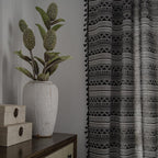 Wild Black Geometry Tassel Curtain