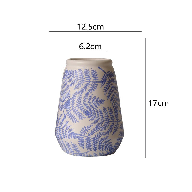 Blue Leave Ceramic Vase