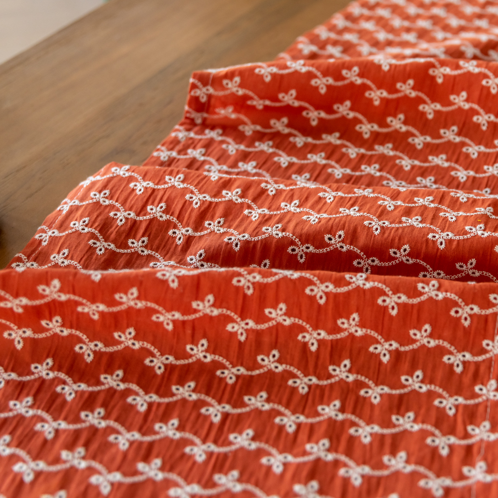 Rustic Ruffle Floral Table Runner