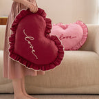 Ruffle Love Heart Cushion