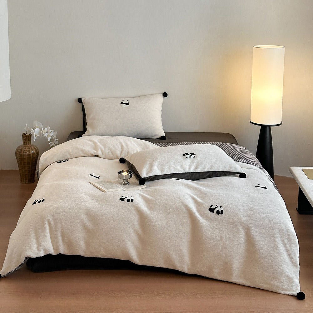 Ribbon Letter Fluffy Bedding Set
