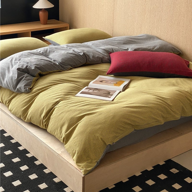 Knit Stripe Bedding Set