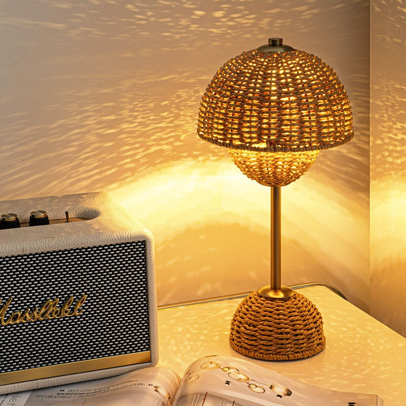 Wabi-Sabi Rattan Dome Lamp