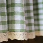 Lace & Green Check Cabinet Curtain