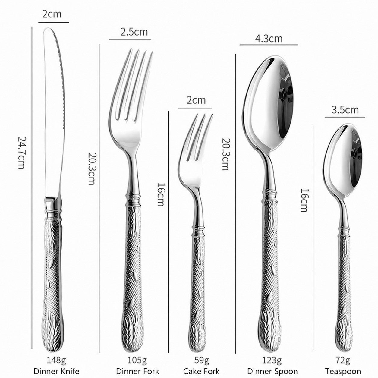 Eternal Grace Ornate Luxury Stainless Steel Cutlery Set