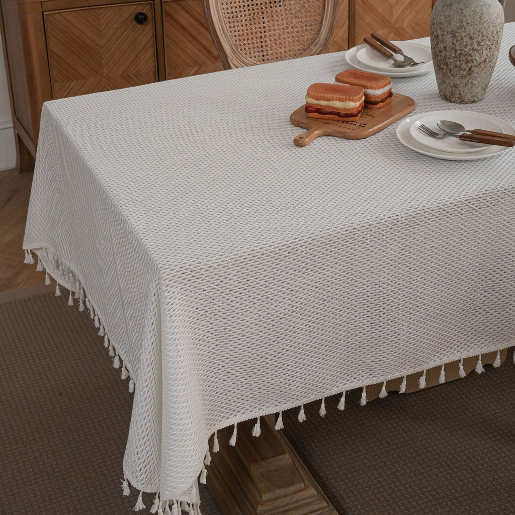 Waffle Tassel Tablecloth