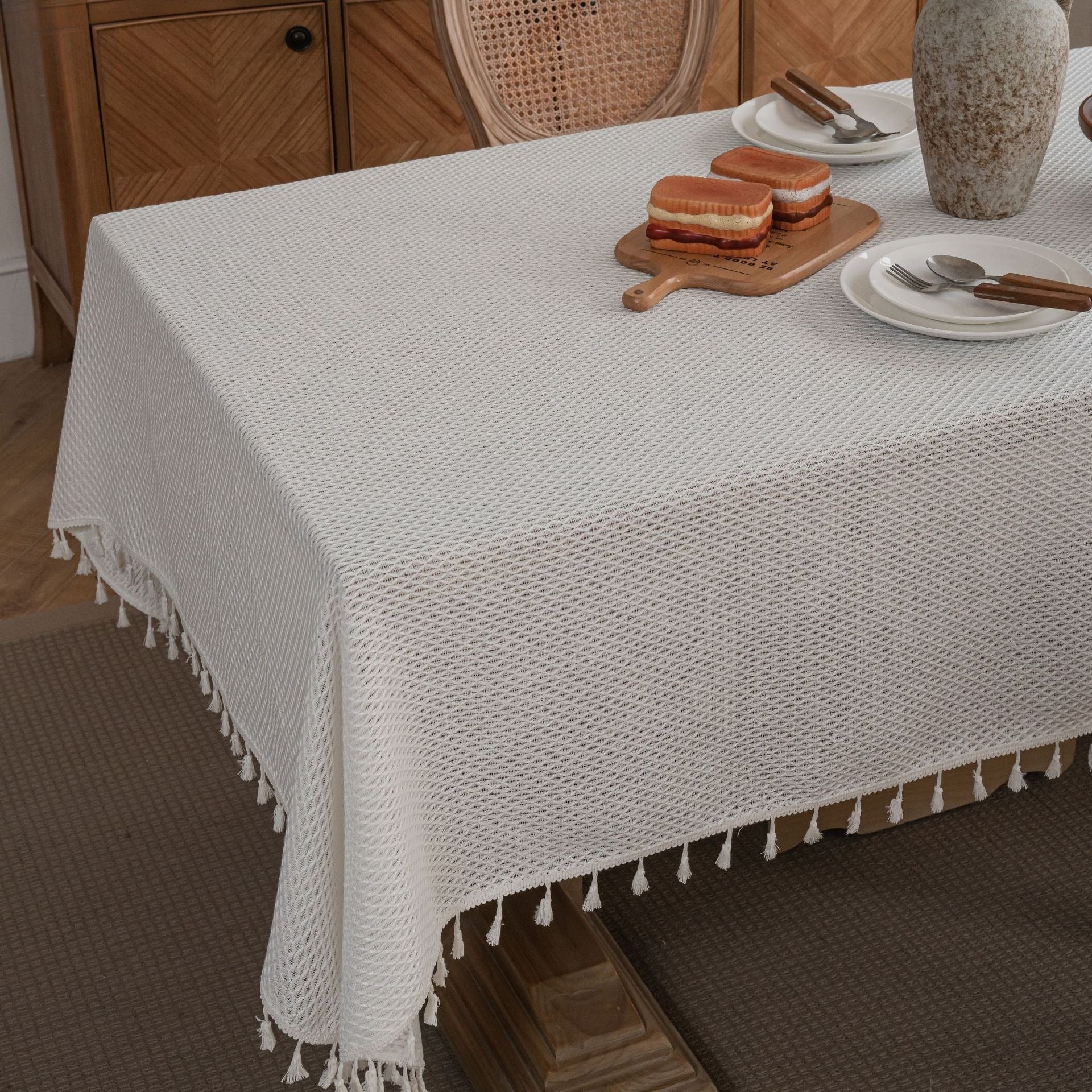 Waffle Tassel Tablecloth