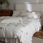 Minimal Rose Embroidery Bedding Set