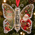 🦋💵 Embossed Butterfly Christmas Cash Gift Ornament – Holiday Money Holder Keepsake 🎄✨