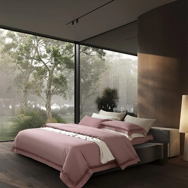 Elysium Rose Lace Luxury Egyptian Cotton Bedding Set