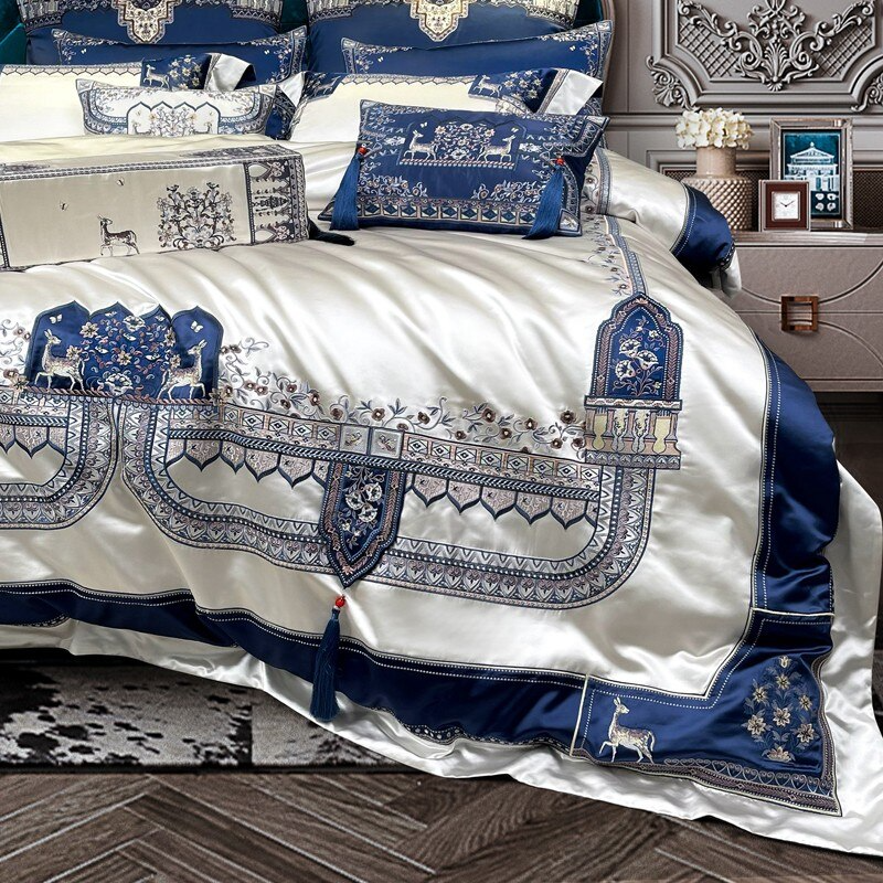 Giorgio Opulent Embroidered Tassel Luxury Bedding Set