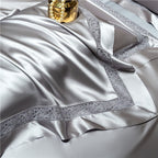 Willa Silver Modern Egyptian Cotton Satin Bedding Set
