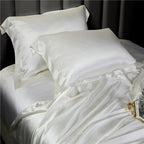 Eloise Pearl White Luxury Pure Mulberry Silk Bedding Set