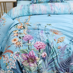 Gianna Sky Blue Botanical Ultra Soft Egyptian Cotton Bedding Set