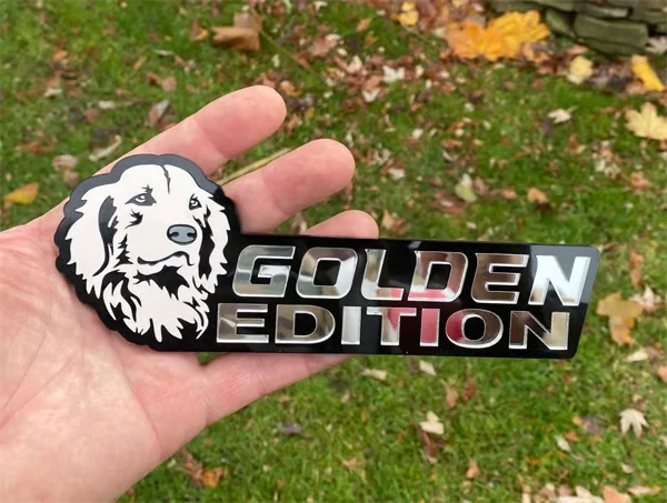 🎅2025 Christmas Hot Sale - Dog Car Badge Laser Cutting Car Emblem