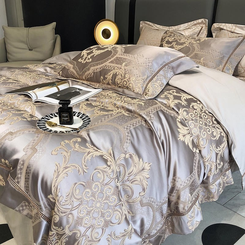 Serenity Luxury Jacquard Egyptian Cotton Satin Bedding Set