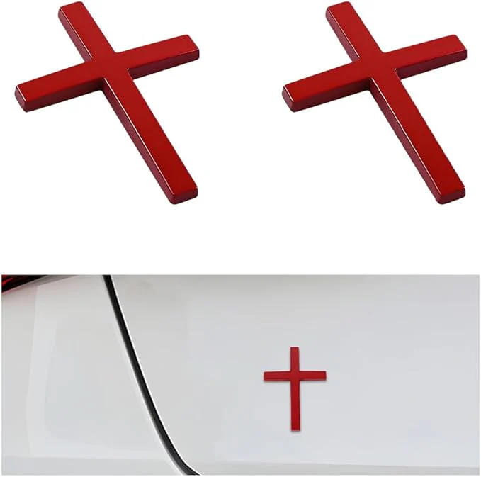 3D Metal Cross Car Sticker