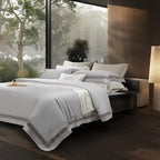 Elysium Silver Lace Luxury Egyptian Cotton Bedding Set