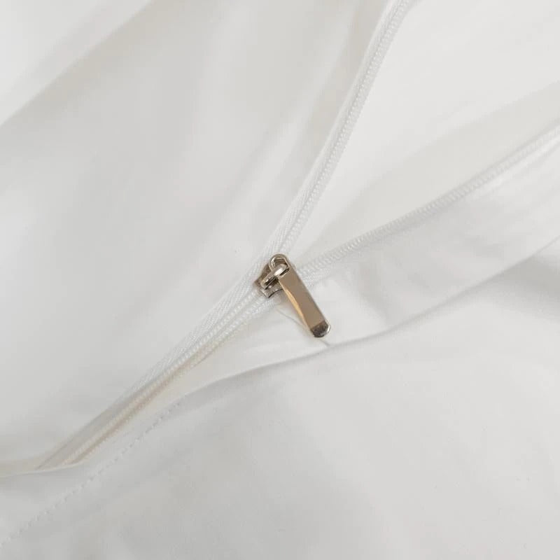 Neo White Silky Egyptian Cotton Bedding Set