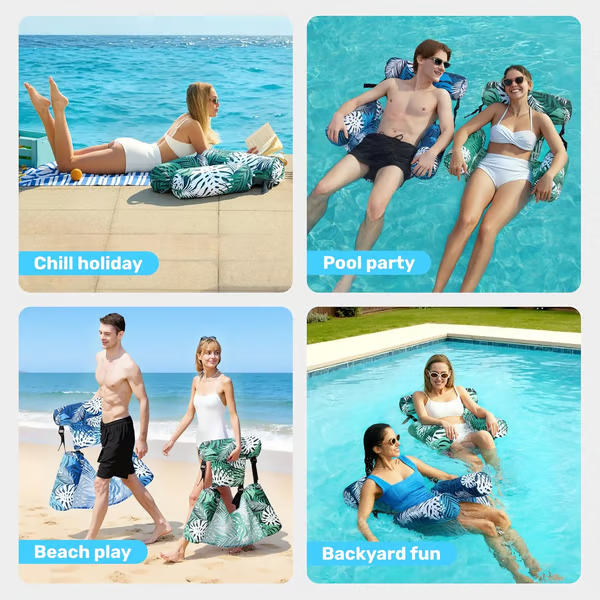 🏖️💺 Inflatable Floating Chair – Comfortable, Stable & Perfect for Relaxing on the Water 🏊🌊
