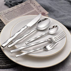 Svelte Silver Faceted Luxury Stainless Steel Cutlery Set