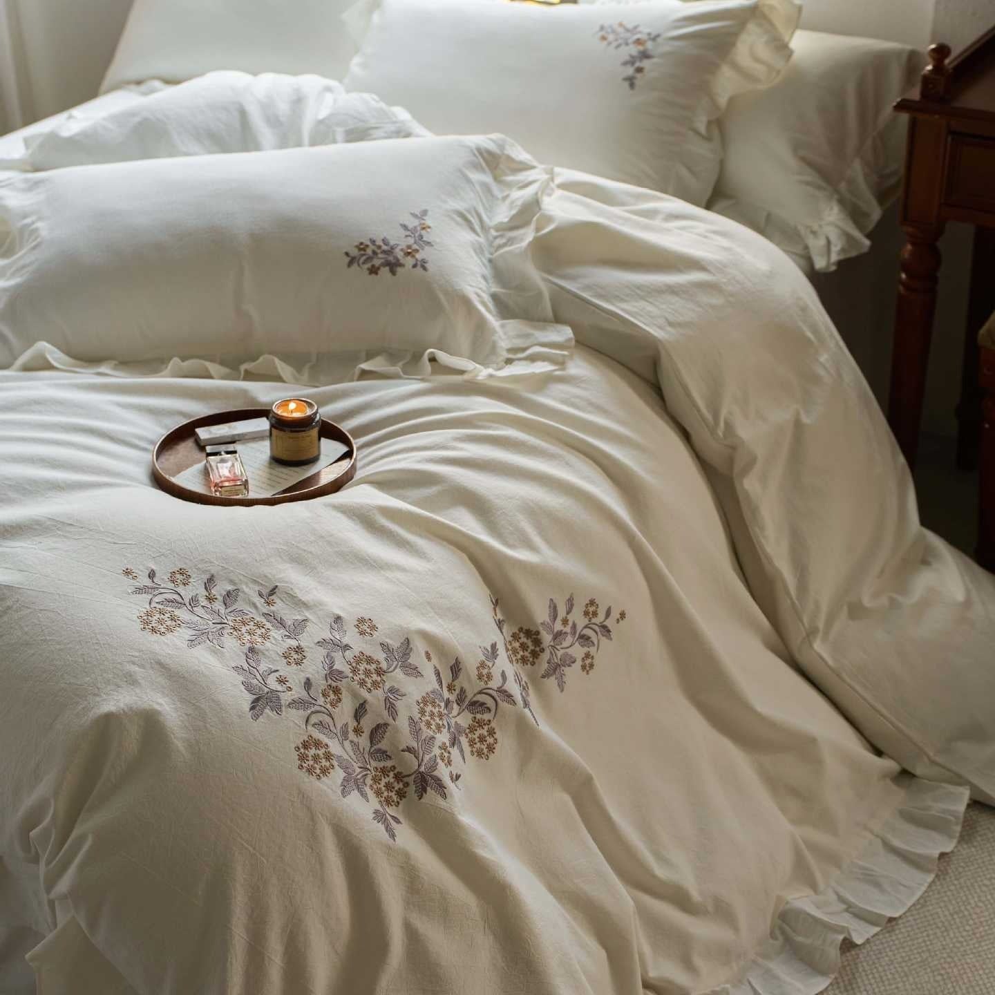 Princess Floral Cotton Linen Bedding Set