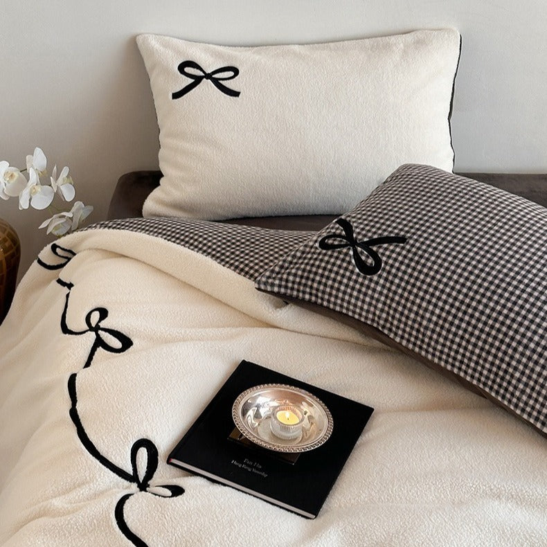 Ribbon Letter Fluffy Bedding Set