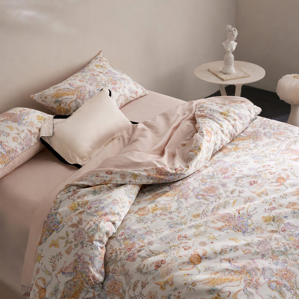 Celestine Unicorn Botanical Egyptian Cotton Bedding Set