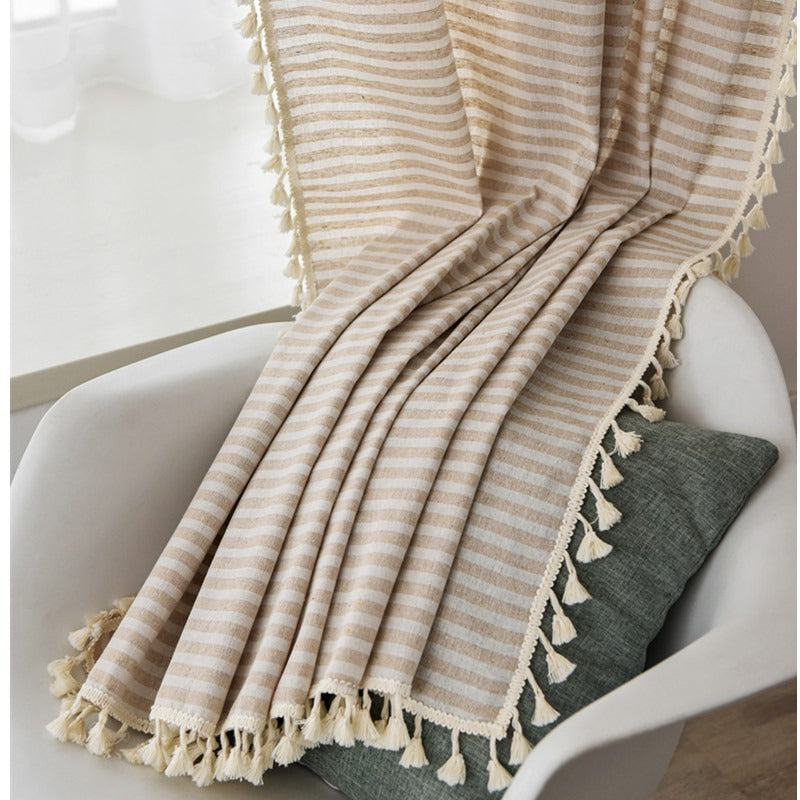 Beach Villa Striped Curtain