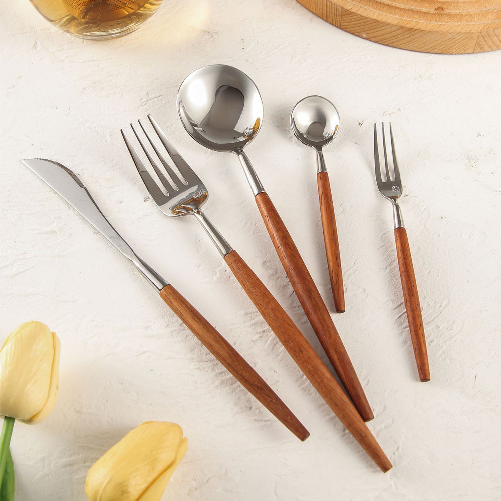 Dalbergia Rosewood Luxury Stainless Steel Cutlery Set