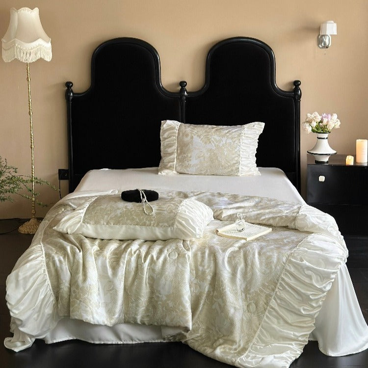 Parisian Ruffle Lyocell Summer Quilted Blanket