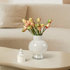 Graceful White  Glass Vase
