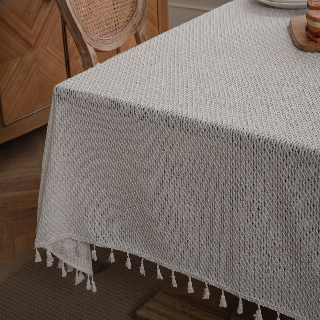 Waffle Tassel Tablecloth