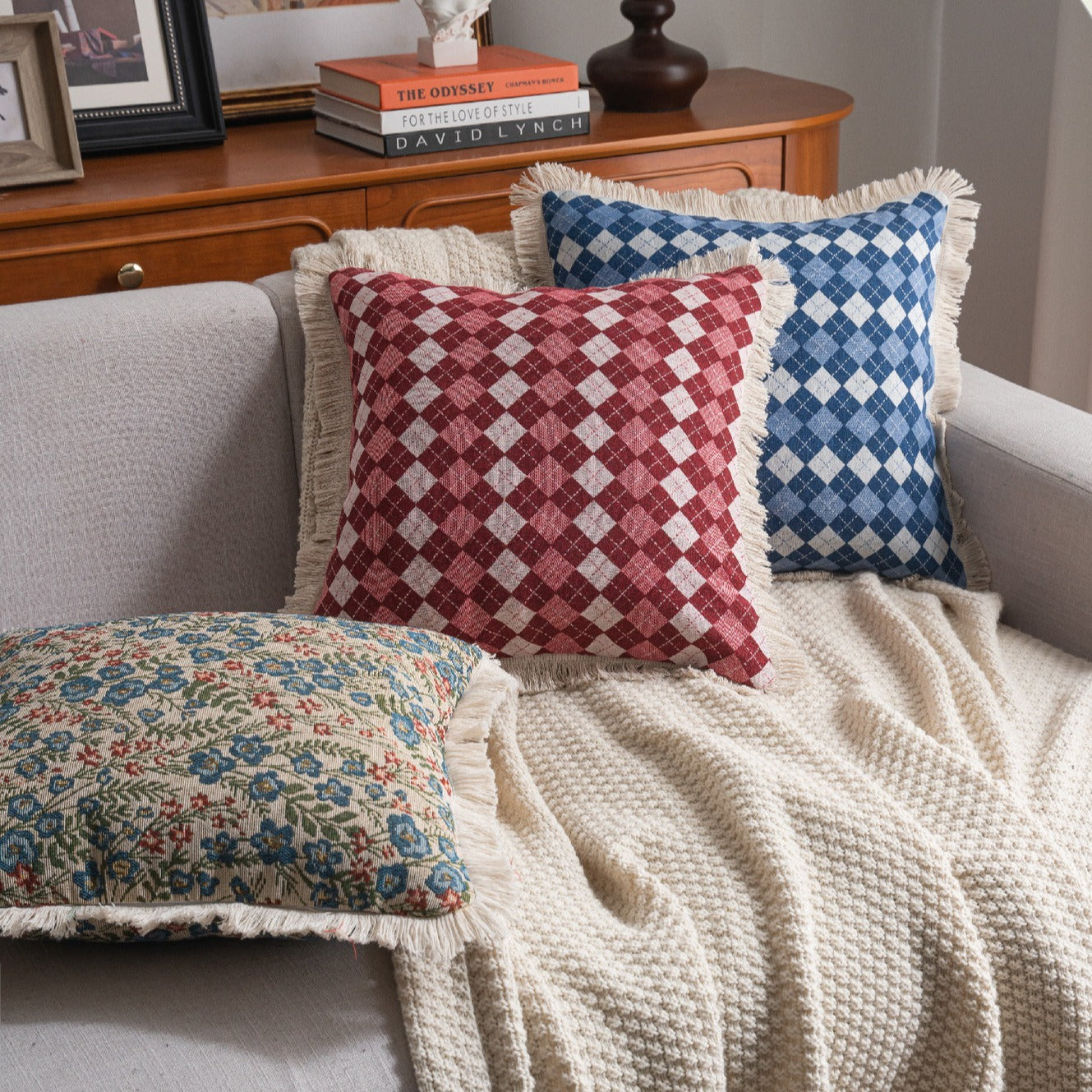 Disco Diamond Fringe Cushion