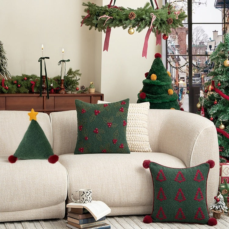 Xmas Night Tree Square Cushion
