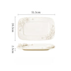 Beauty Rose Embossed Square Plate