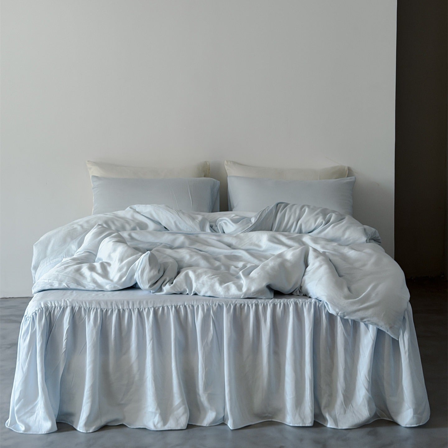 Ruffle Skirt Silky Bedding Set