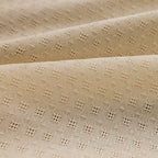 Creamy Grid Tassel Curtain